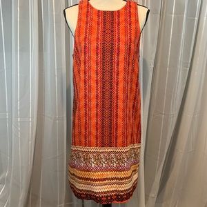 Summer sleeveless dress. Tribal design. Size Large
